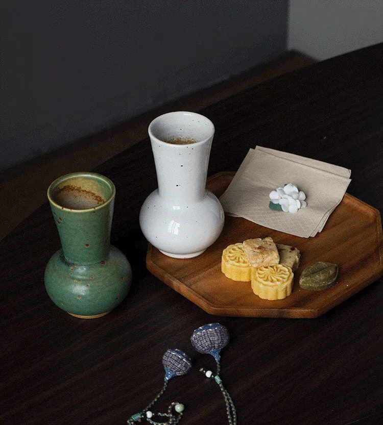 Gohobi Unique Handmade Ceramic Emerald Vase