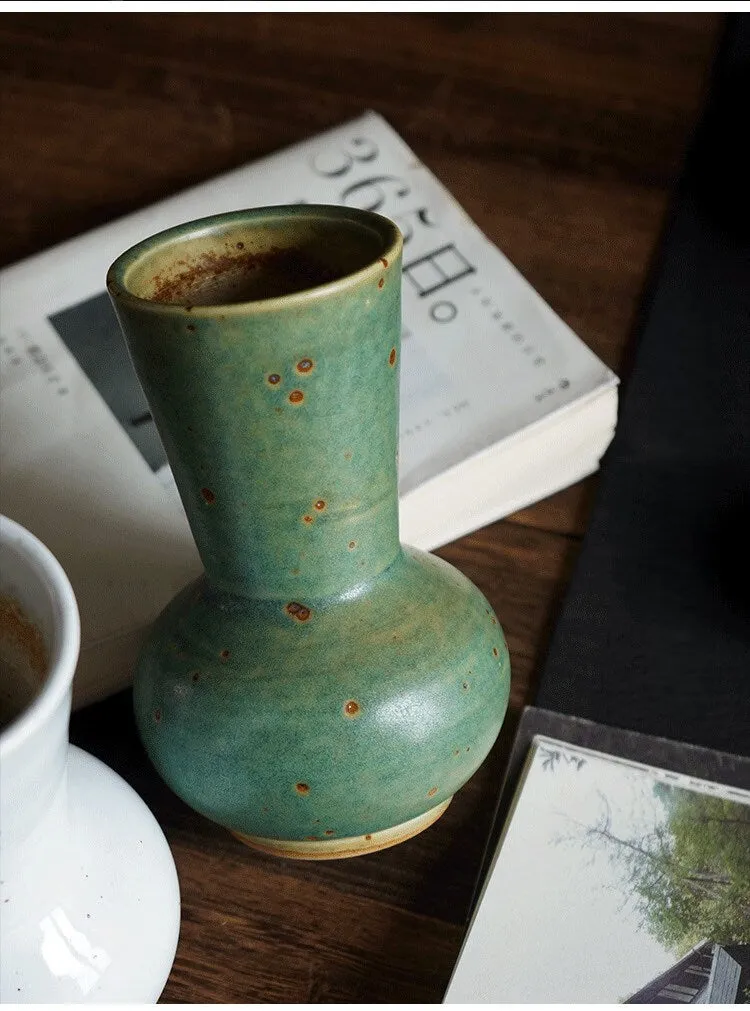 Gohobi Unique Handmade Ceramic Emerald Vase
