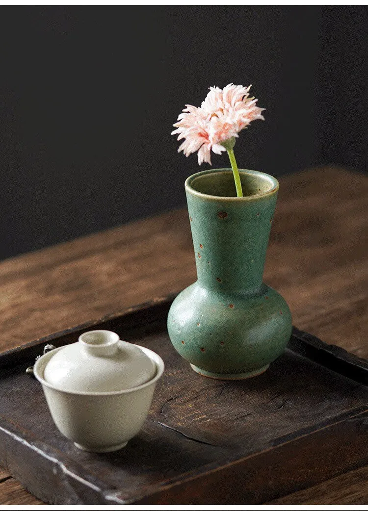 Gohobi Unique Handmade Ceramic Emerald Vase