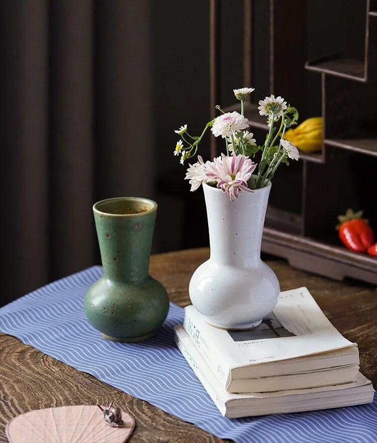 Gohobi Unique Handmade Ceramic Emerald Vase