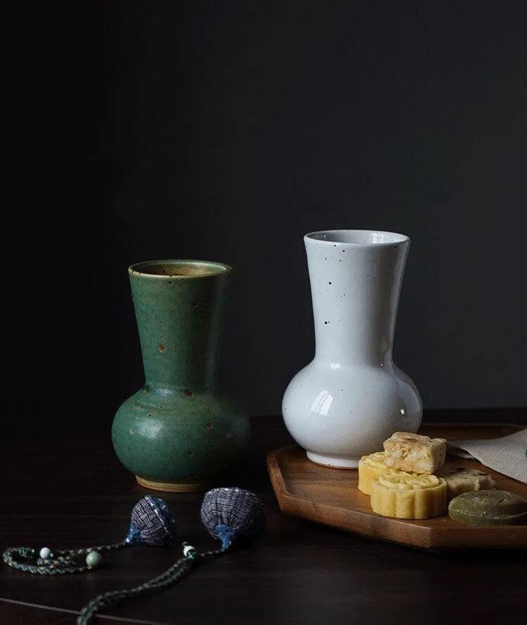 Gohobi Unique Handmade Ceramic Emerald Vase