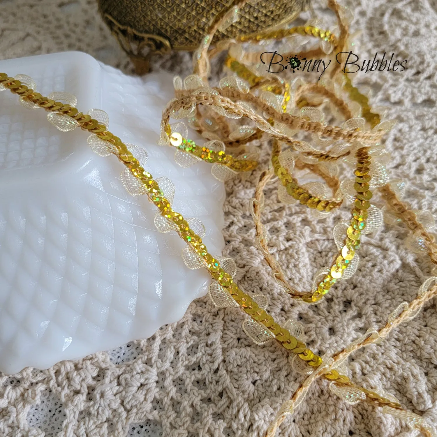 Gold Sequin Trim, ric rac