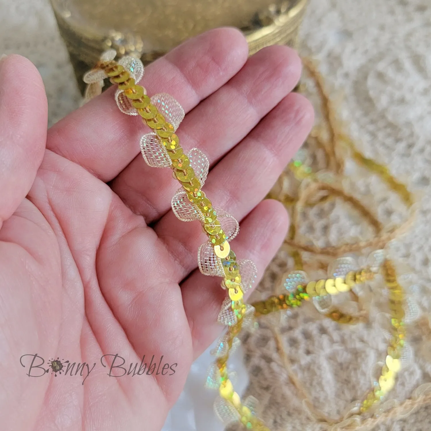 Gold Sequin Trim, ric rac