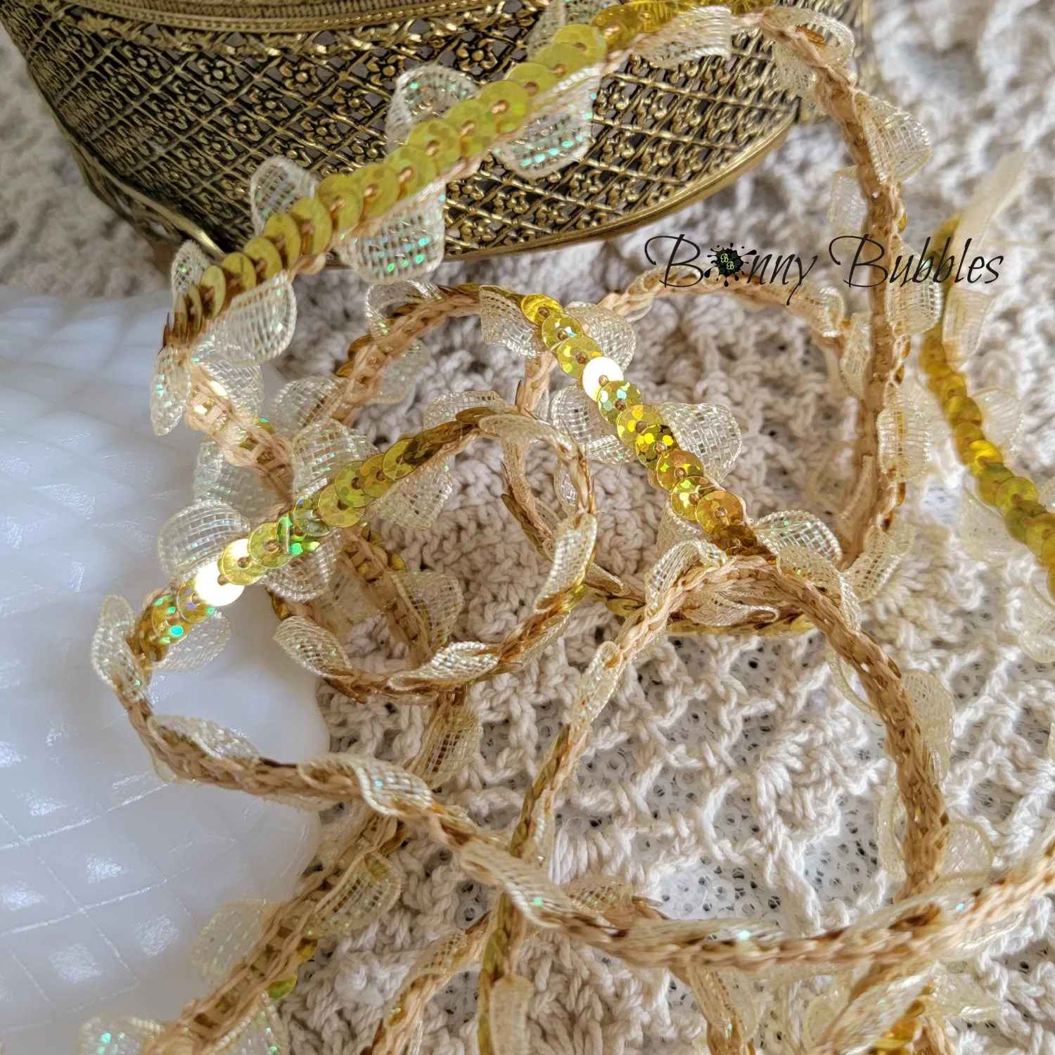 Gold Sequin Trim, ric rac