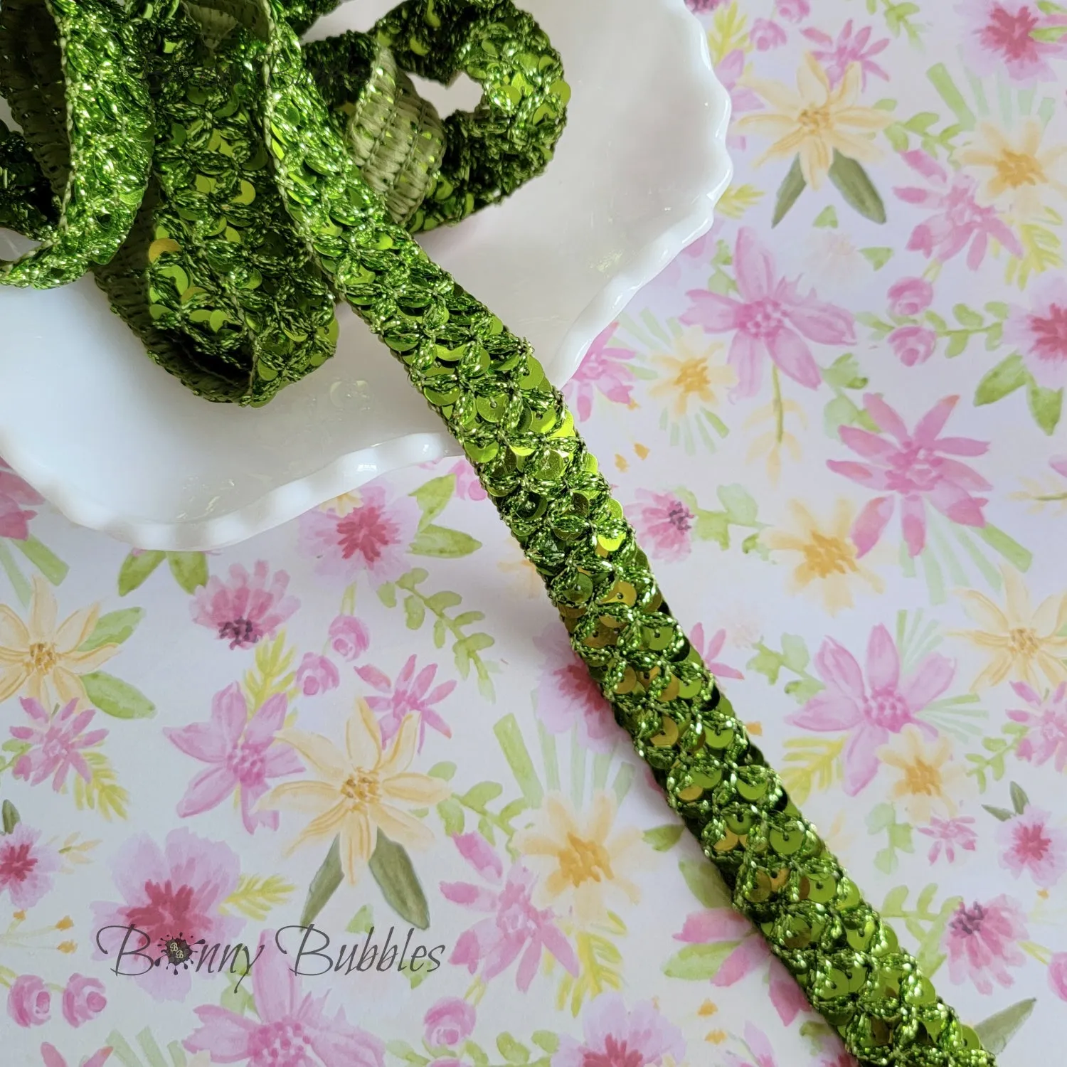 Green Sequin Trim