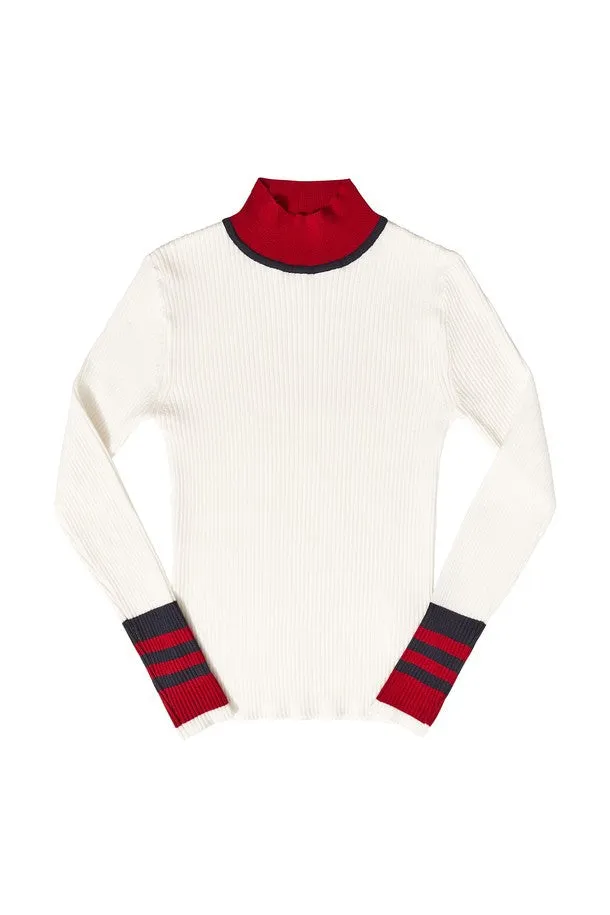 GREENICH Color Block Knit Turtle Neck_Ivory