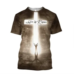 He Is Risen Jesus Vintage Shirt - Christian 3D Shirt