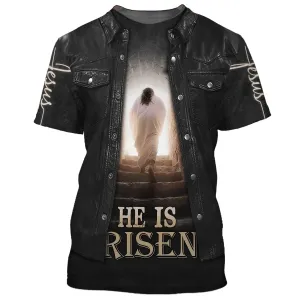He Is Risen Shirts - Jesus Out Tomb 3D All Over Printed Shirt for Men and Women