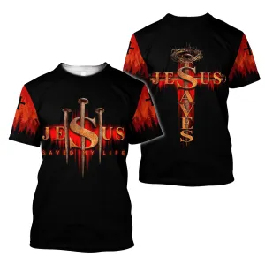 Jesus Saves Jesus Car Hanging Shirt - Christian 3D Shirt