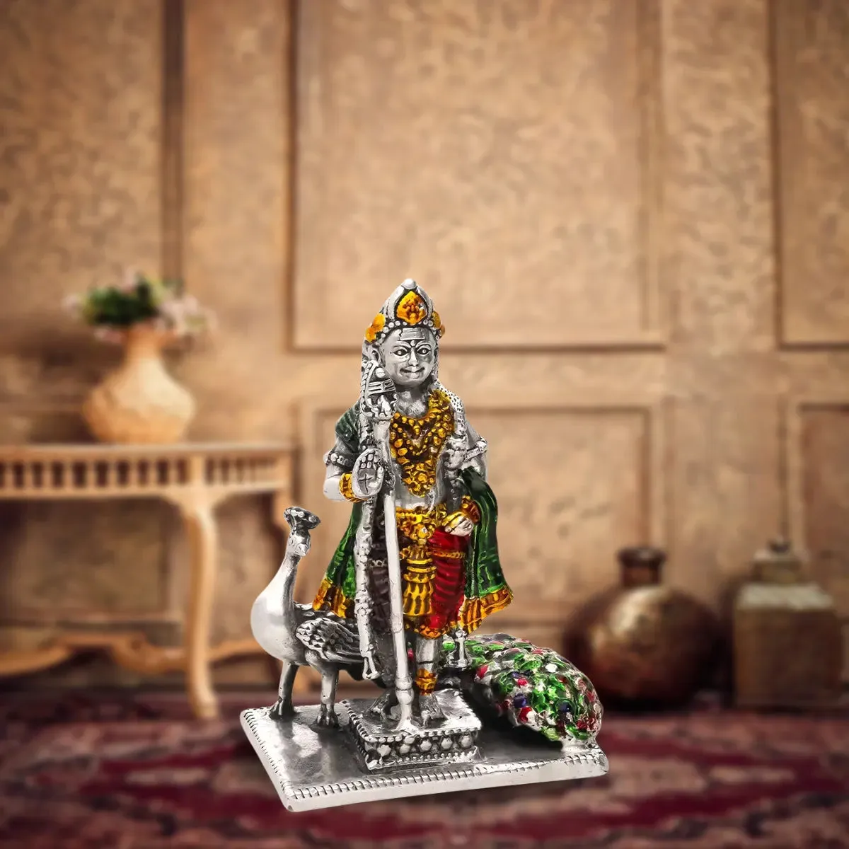 Kartikeya Idol - Antique Silver Murti