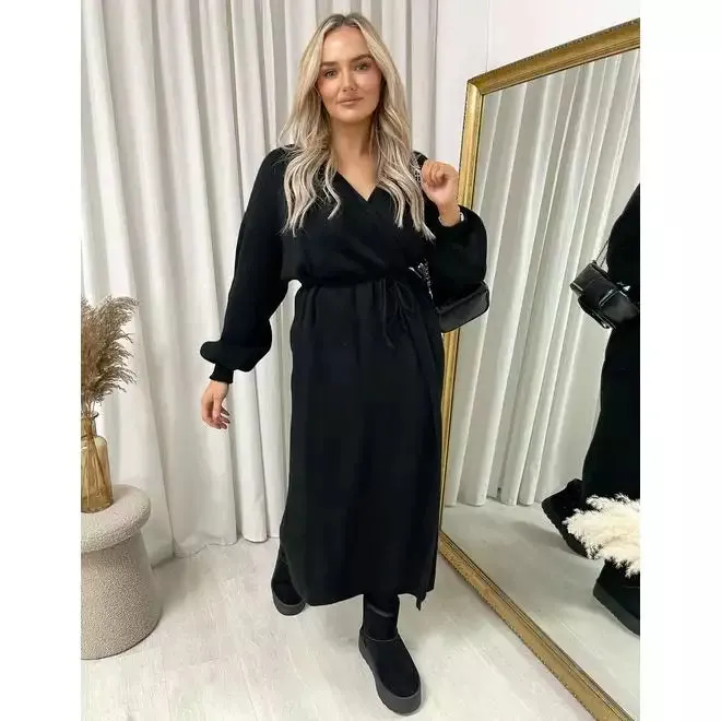 Knitted Long Sleeve Belted Cardigan