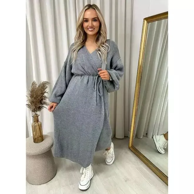Knitted Long Sleeve Belted Cardigan