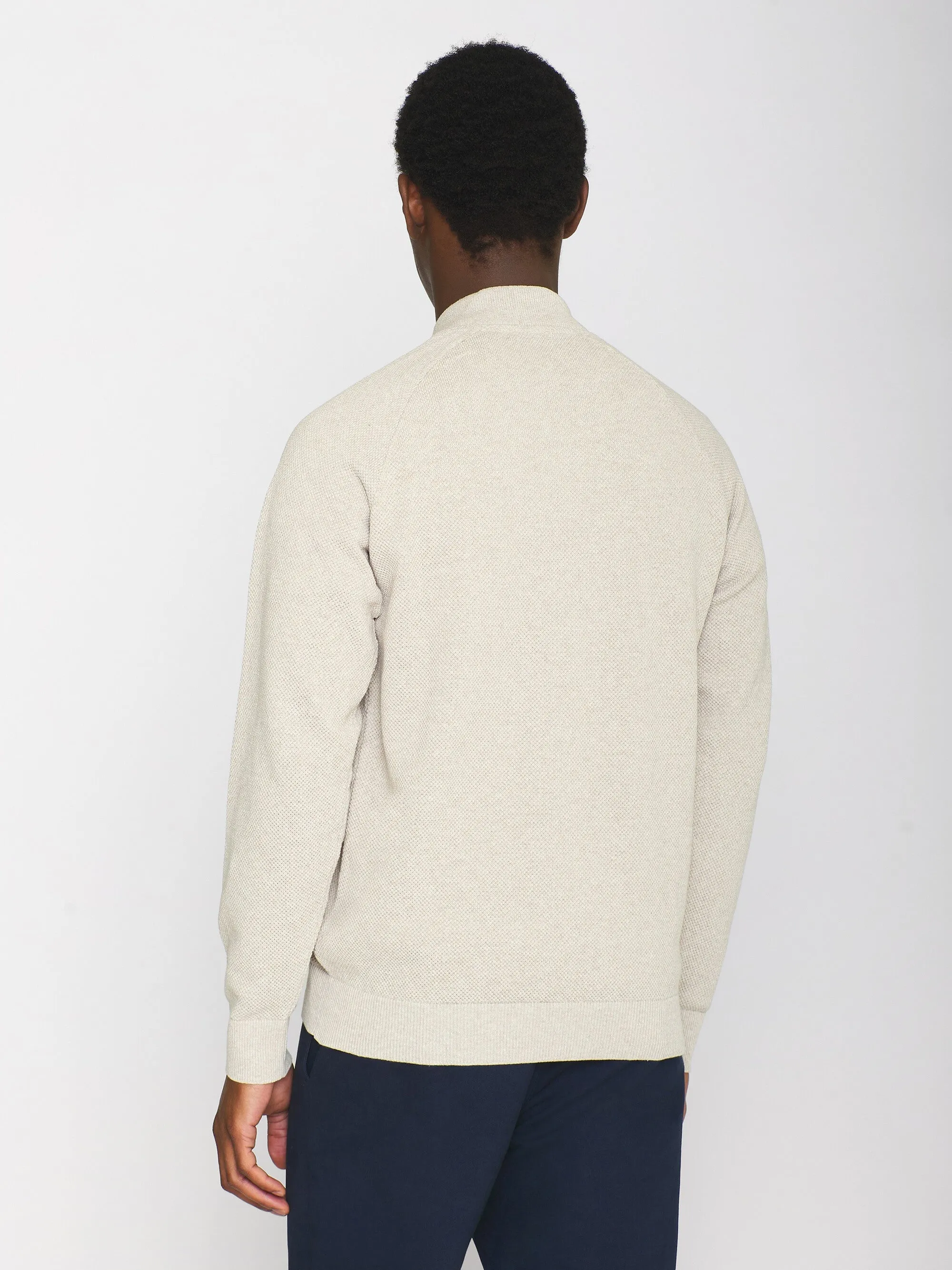 Knitted zip cardigan - GOTS/Vegan - Light feather gray