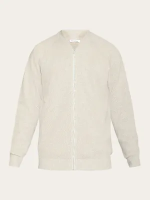 Knitted zip cardigan - GOTS/Vegan - Light feather gray