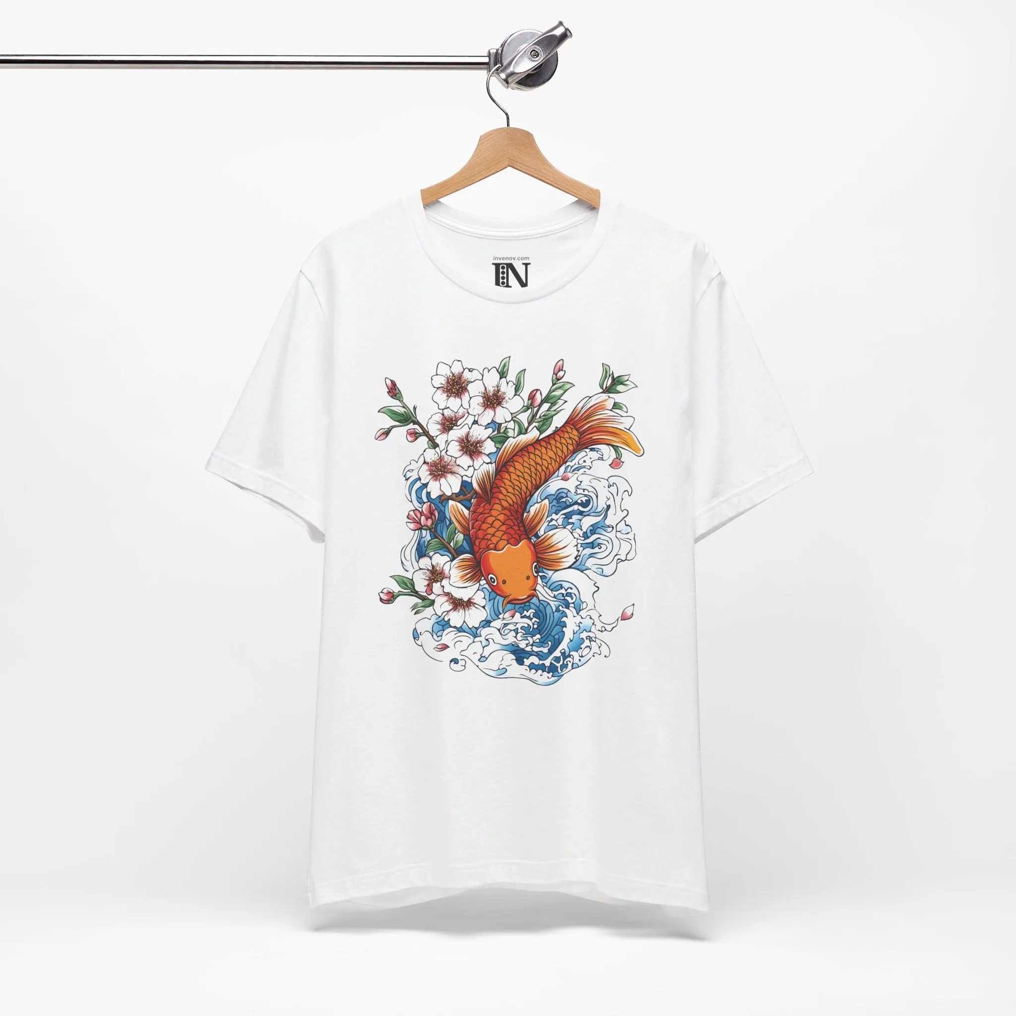 Koi Fish Shirt, Cherry Blossom Shirt, Pond Fish Shirt, Sakura Tree Shirt, Aquarium TShirt, Fish Lover Gift, Aesthetic Shirt, Gold Fish Tee