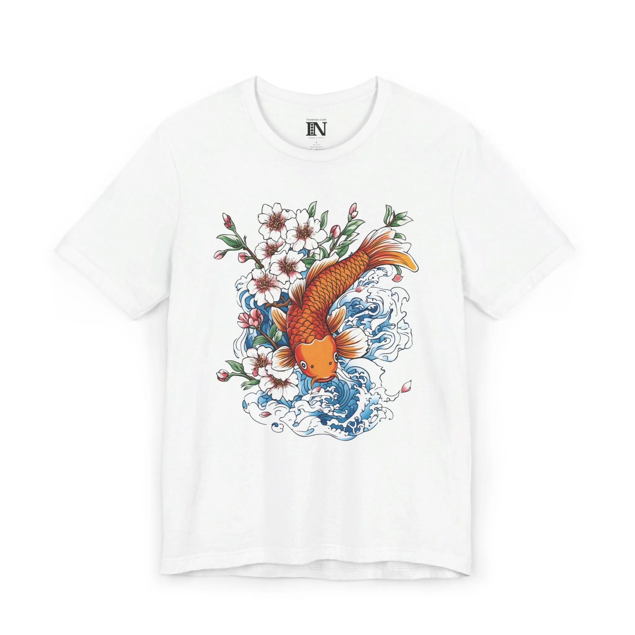 Koi Fish Shirt, Cherry Blossom Shirt, Pond Fish Shirt, Sakura Tree Shirt, Aquarium TShirt, Fish Lover Gift, Aesthetic Shirt, Gold Fish Tee