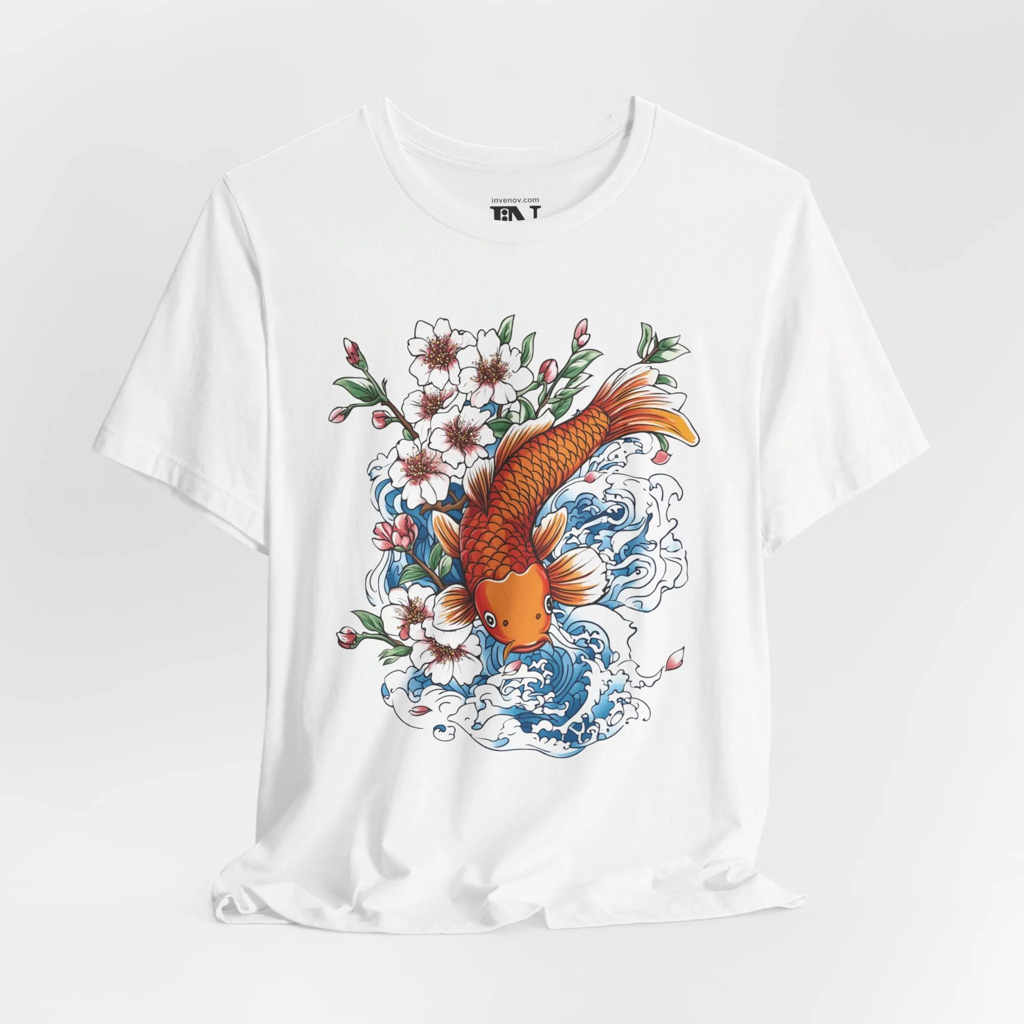 Koi Fish Shirt, Cherry Blossom Shirt, Pond Fish Shirt, Sakura Tree Shirt, Aquarium TShirt, Fish Lover Gift, Aesthetic Shirt, Gold Fish Tee
