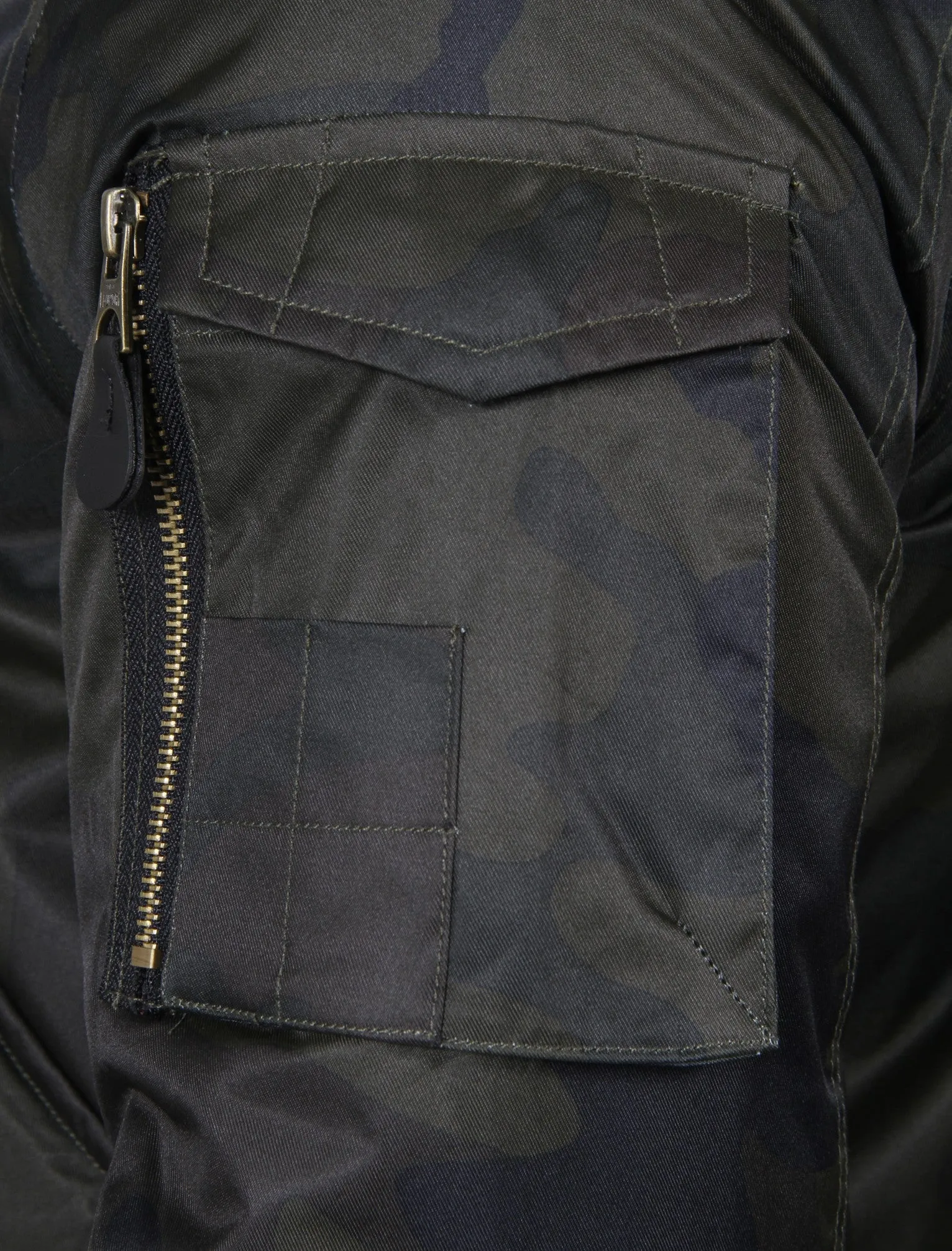 Lydiate Camo Bomber Jacket With Patches In Khaki - Tokyo Laundry