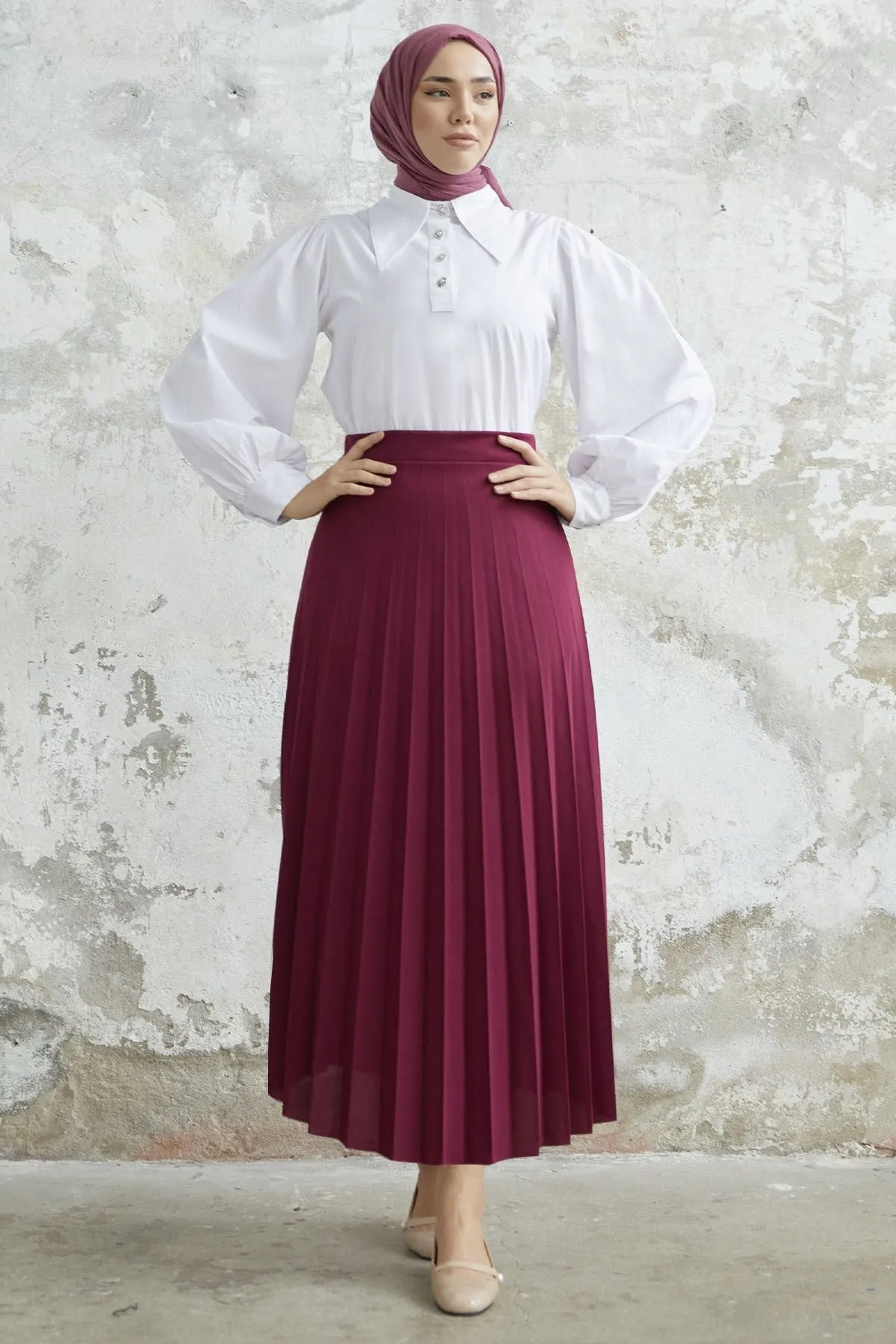 MDS Women Luisa Beli Rubber-Banded Skirt - Purple - Arrecife