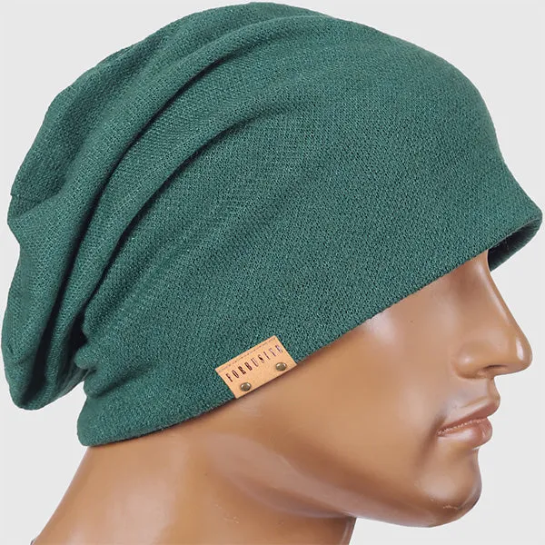 Men Jersey Long Slouchy Beanie Hat B010