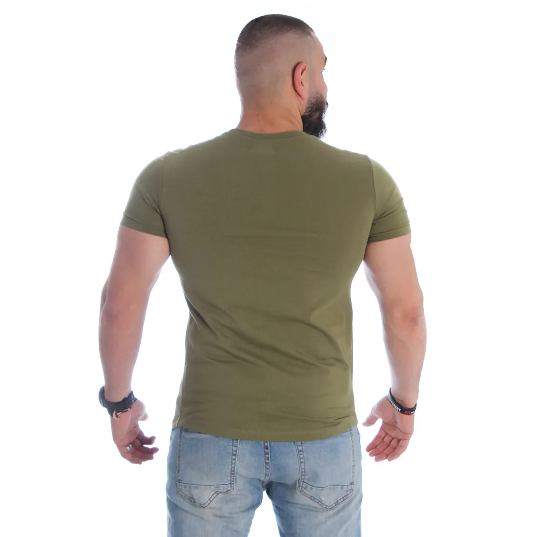 Men T-shirt- olive green / made in Turkey -3318