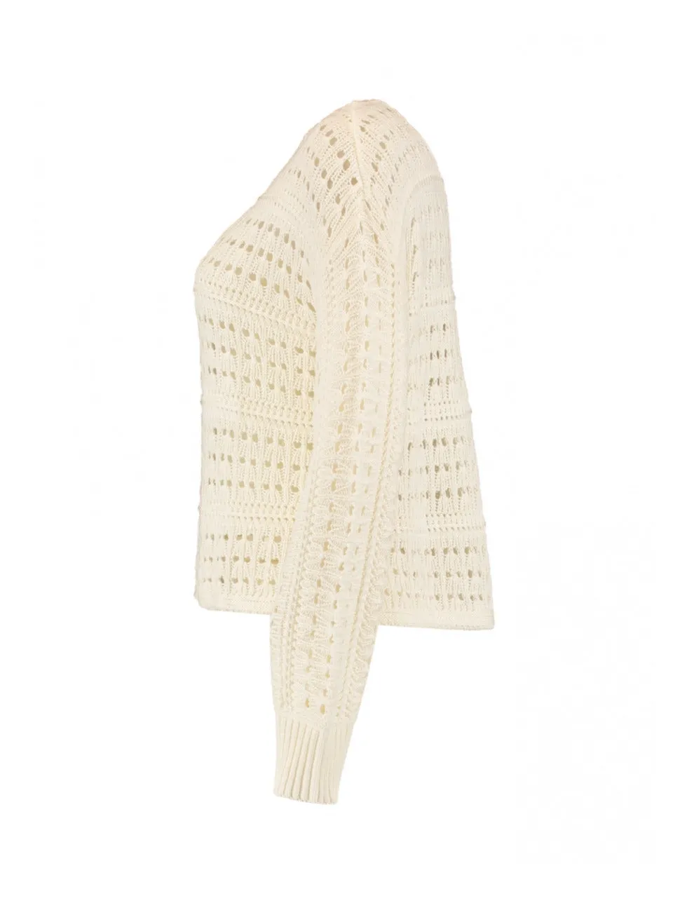 Nella Offwhite Eyelet Knit Jumper