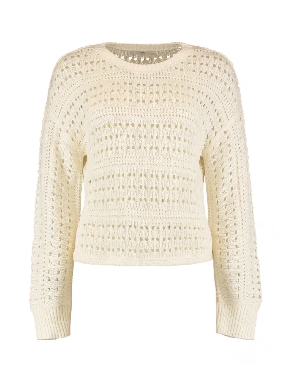 Nella Offwhite Eyelet Knit Jumper