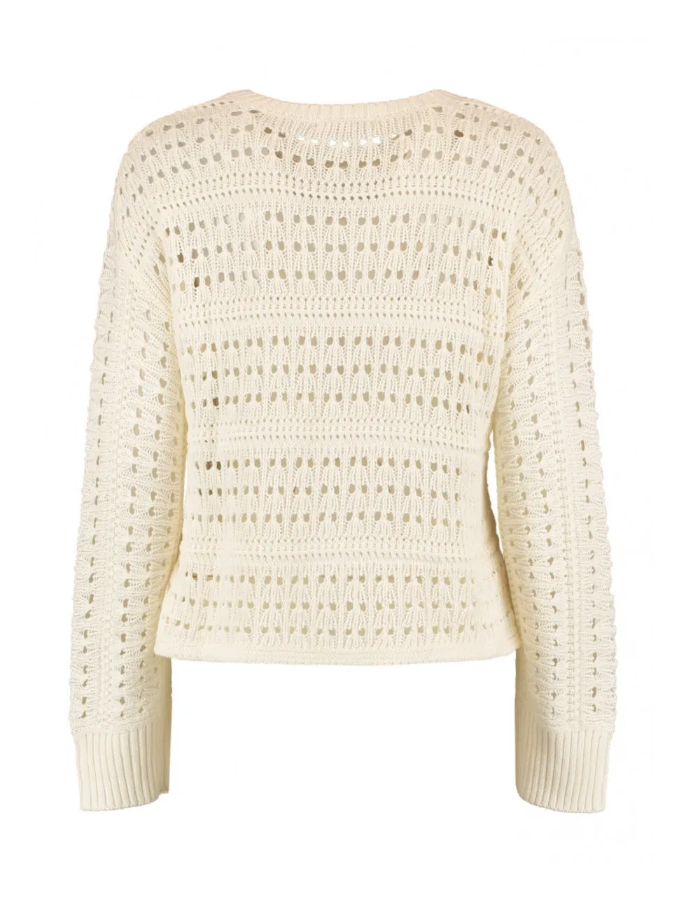 Nella Offwhite Eyelet Knit Jumper