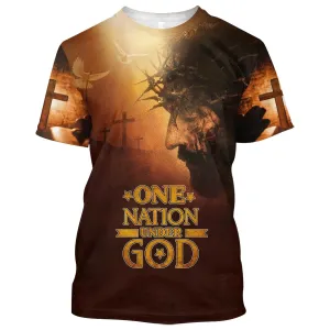One Nation Under God Jesus 3d All Over Print Shirt - Christian 3d Shirts For Men Women