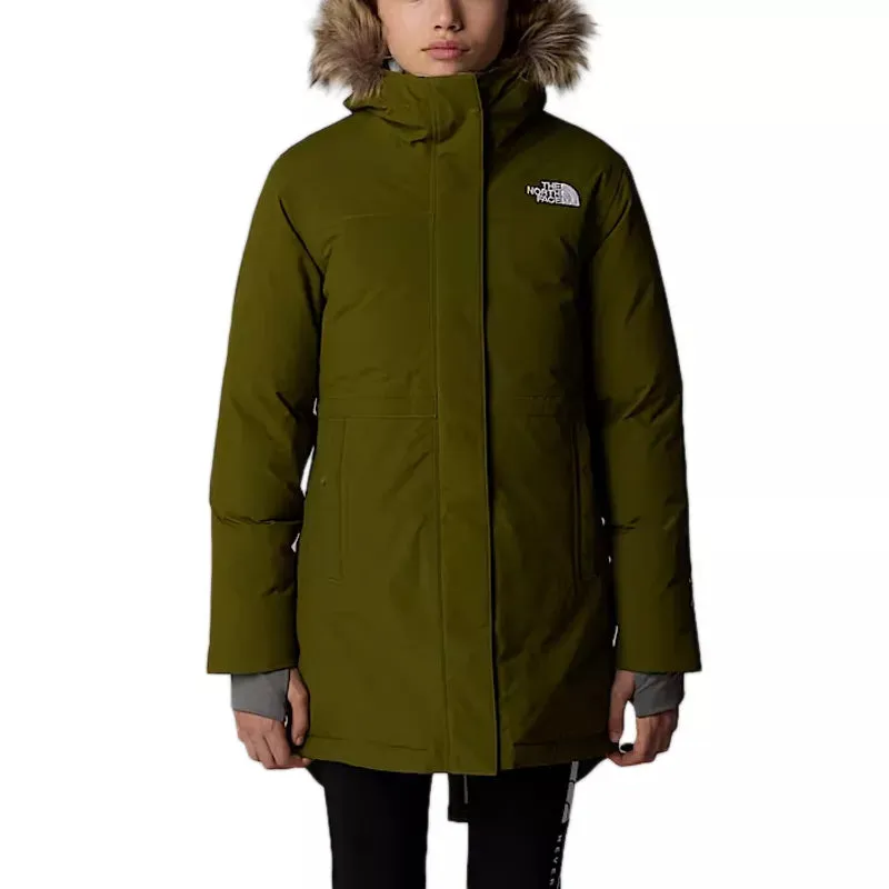 Parka À Capuche The North Face G Arctic - Kaki/Blanc - Fille