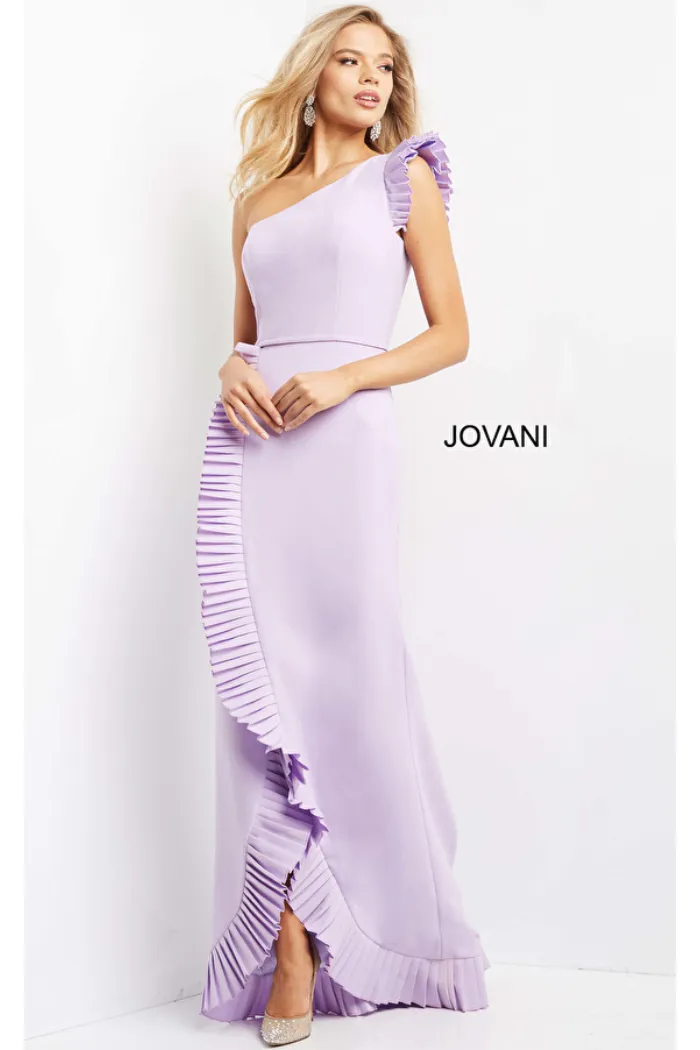 Pleated Hem One Shoulder Dress