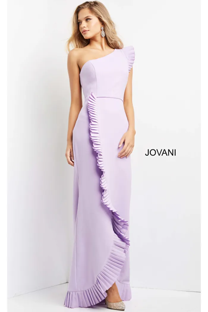 Pleated Hem One Shoulder Dress