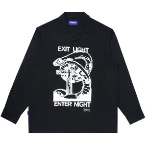 PRAYER L/S Printed Souvenir Shirt  [Black]