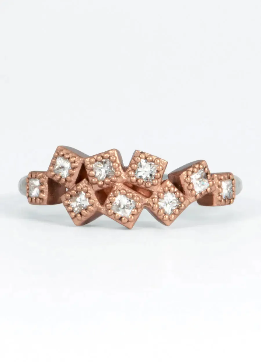 Princess Cut Diamond Fiori Cluster Ring