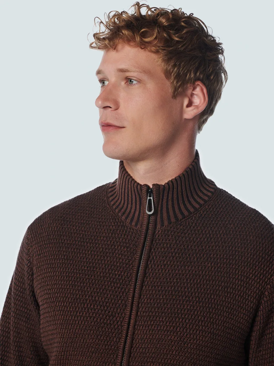 Pullover Full Zipper 2 Coloured Melange | Brown
