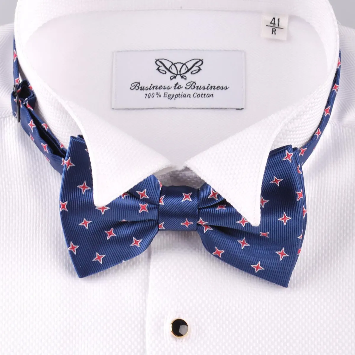 Red Stars Navy Blue Bow Tie Party Semi Formal Fashion