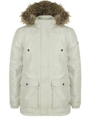 Ridgecrest Fur Trim Hooded Parka Coat in Winter White - Tokyo Laundry