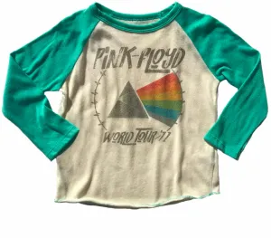 Rowdy Sprout - Pink Floyd Raglan in Cream and Spring Green