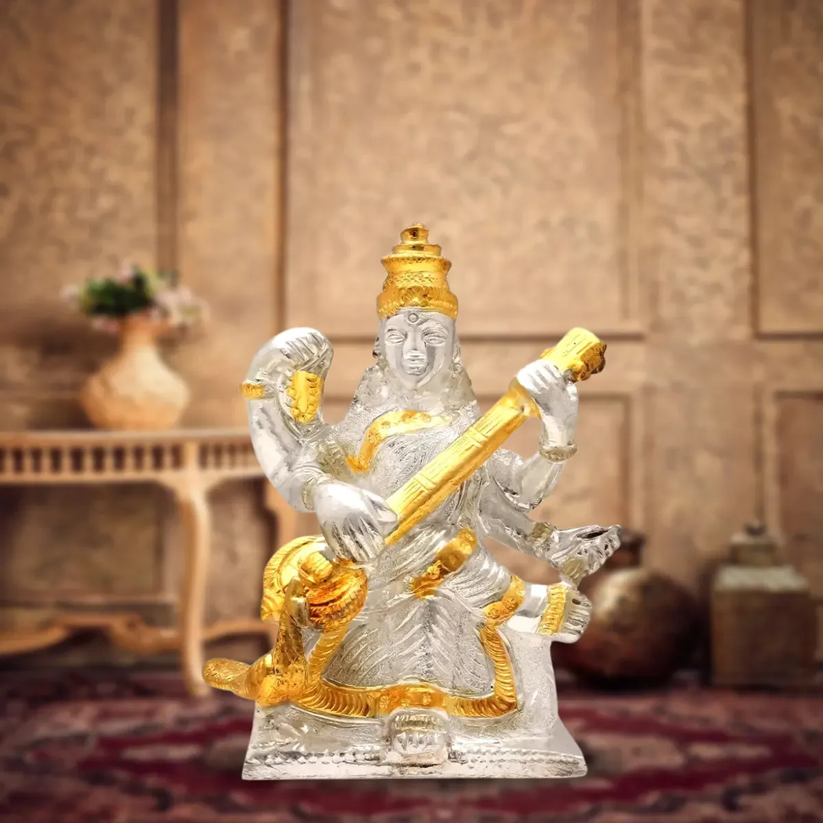 Saraswati 925 Silver Idol