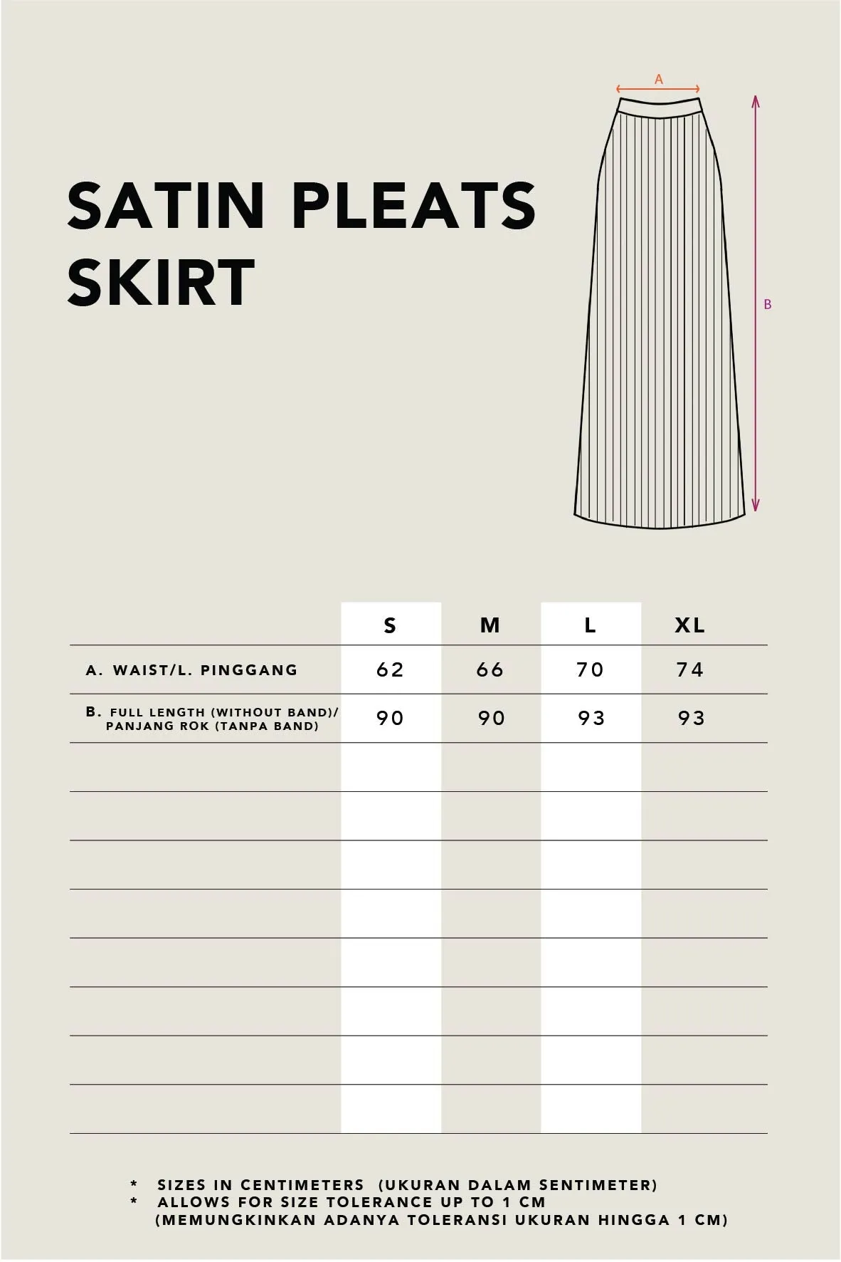 SATIN PLEATED SKIRT PLAIN WHITE