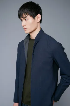 Seasonless Bomber | Navy Pinstripe