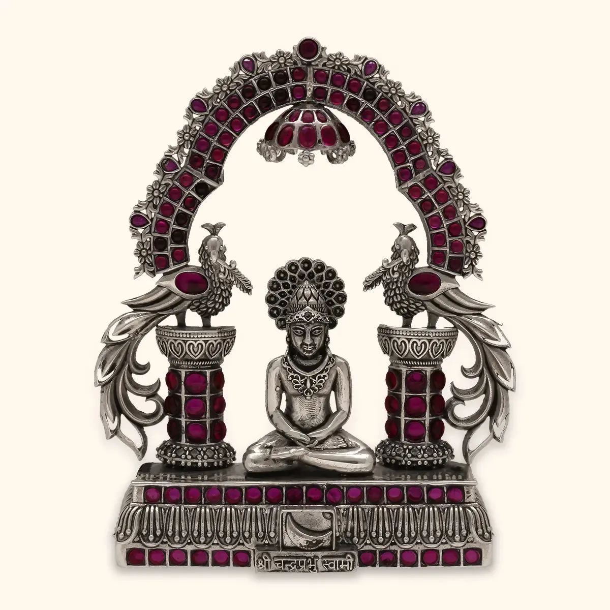 Shree Chandraprabhu Swami 925 Silver Idol