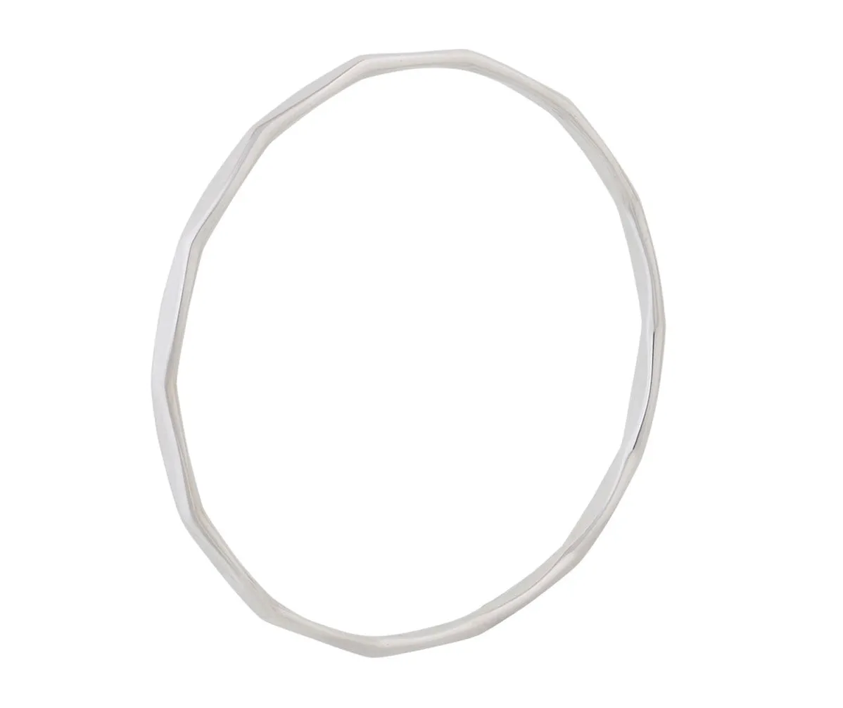 Silver Faceted Bangle - 5.0mm