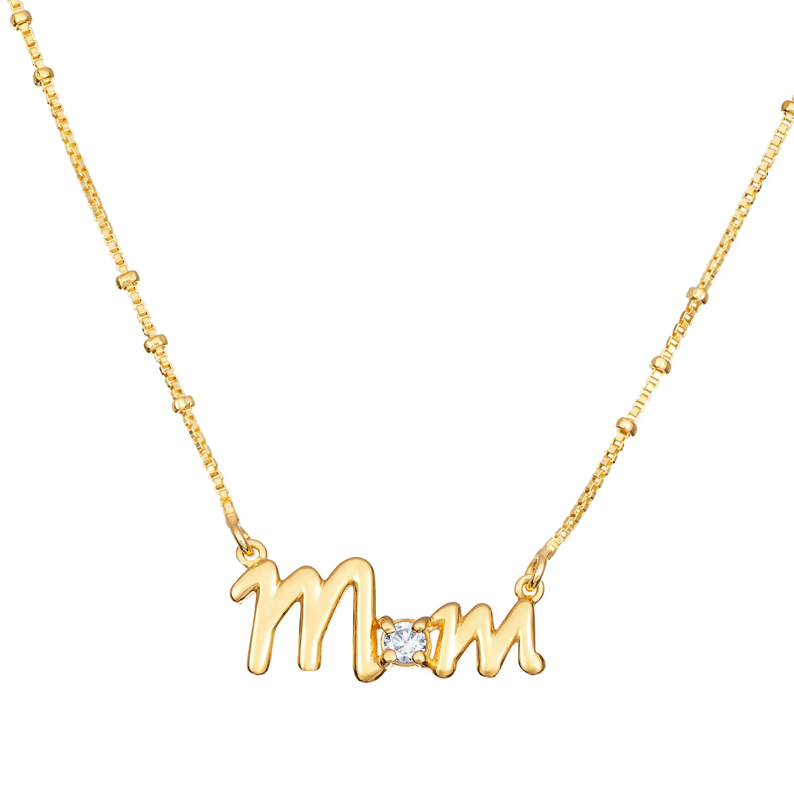 Silver Gold Plated Mum Beaded Necklace