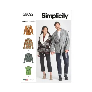 Simplicity Pattern S9692 Unisex Jacket/Coat