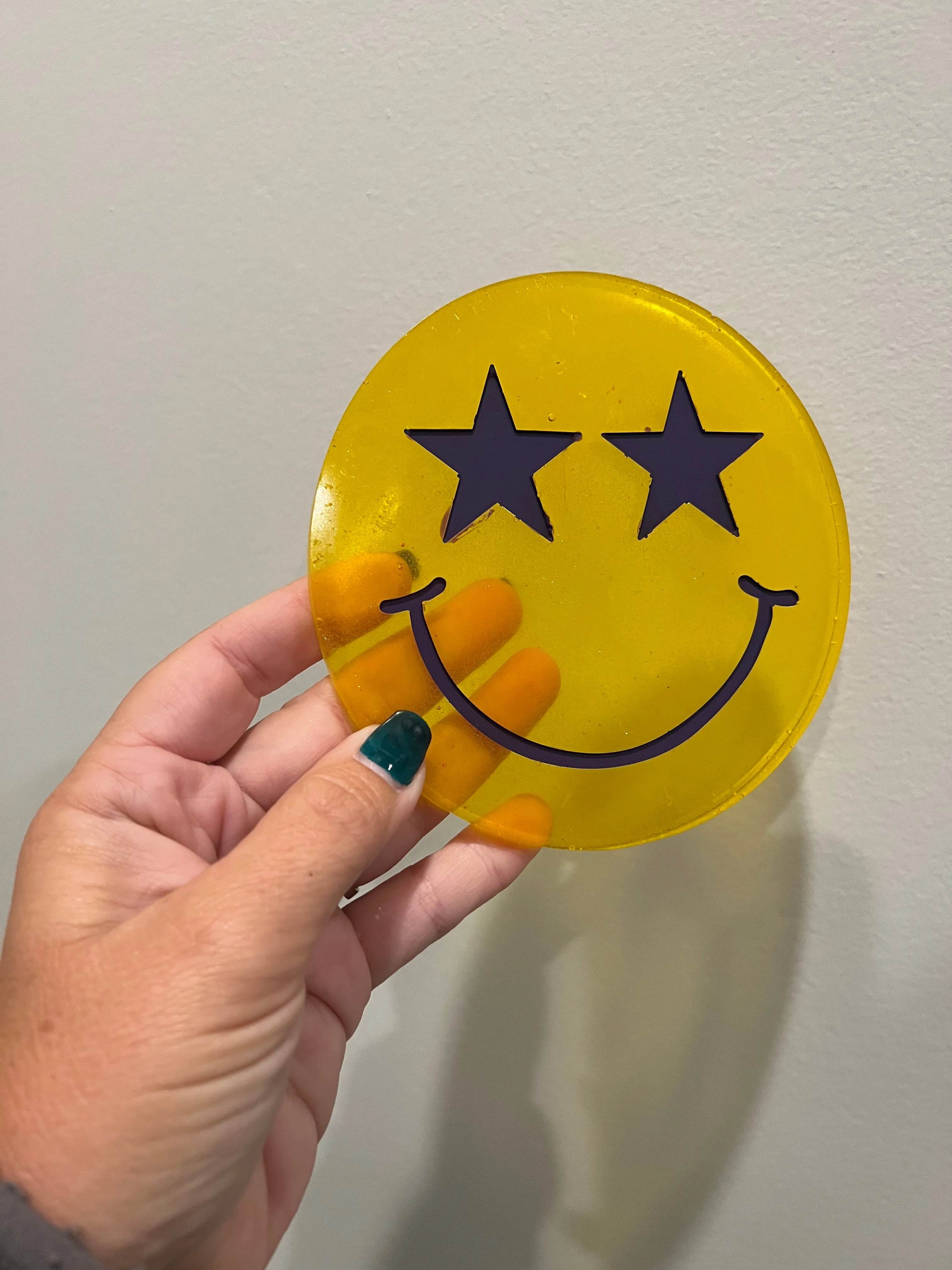 Star Struck Eyes Smiley Face Silicone Resin Coaster Mold Set