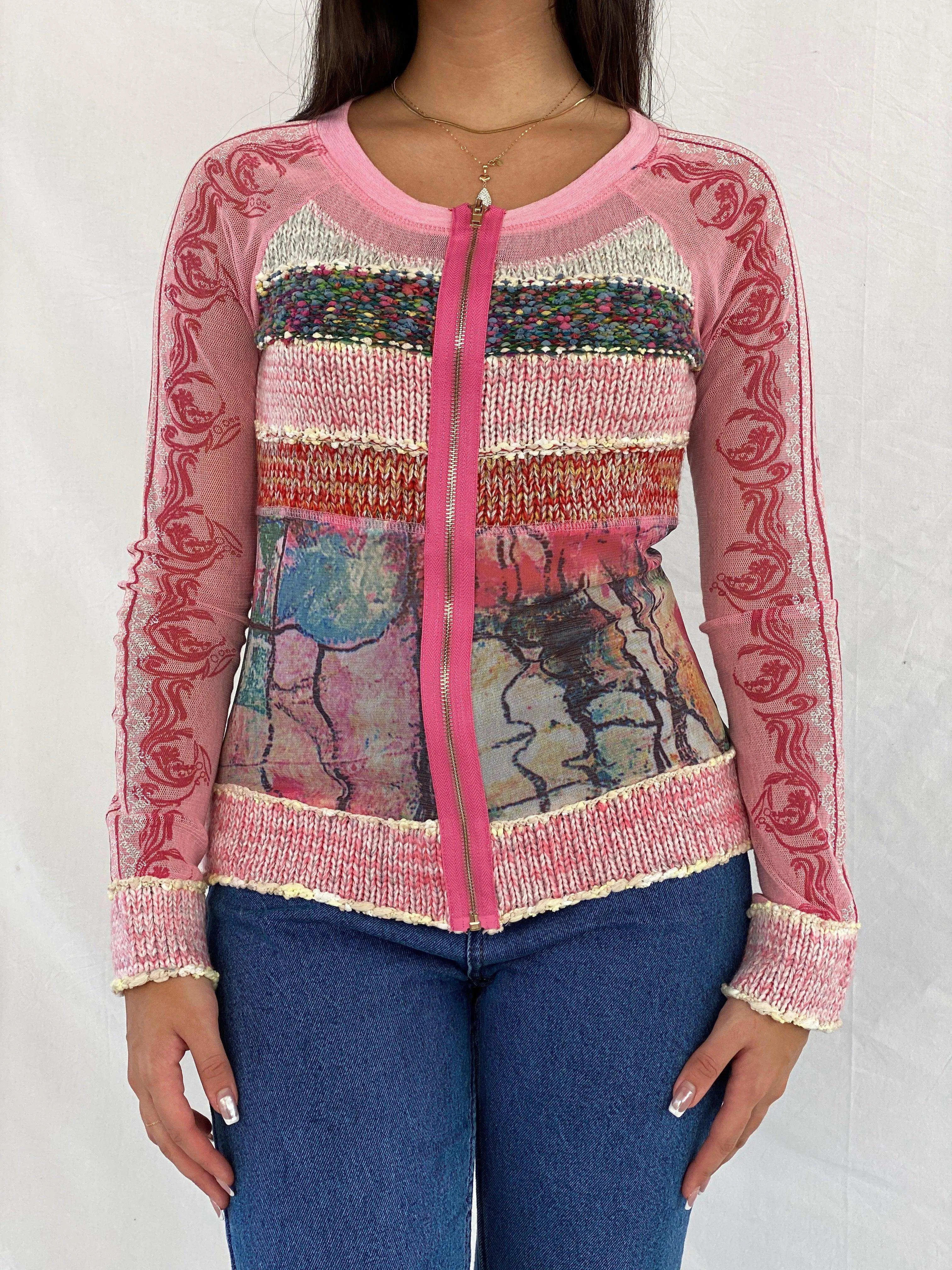 Statement Vintage Printed Mesh Cardigan