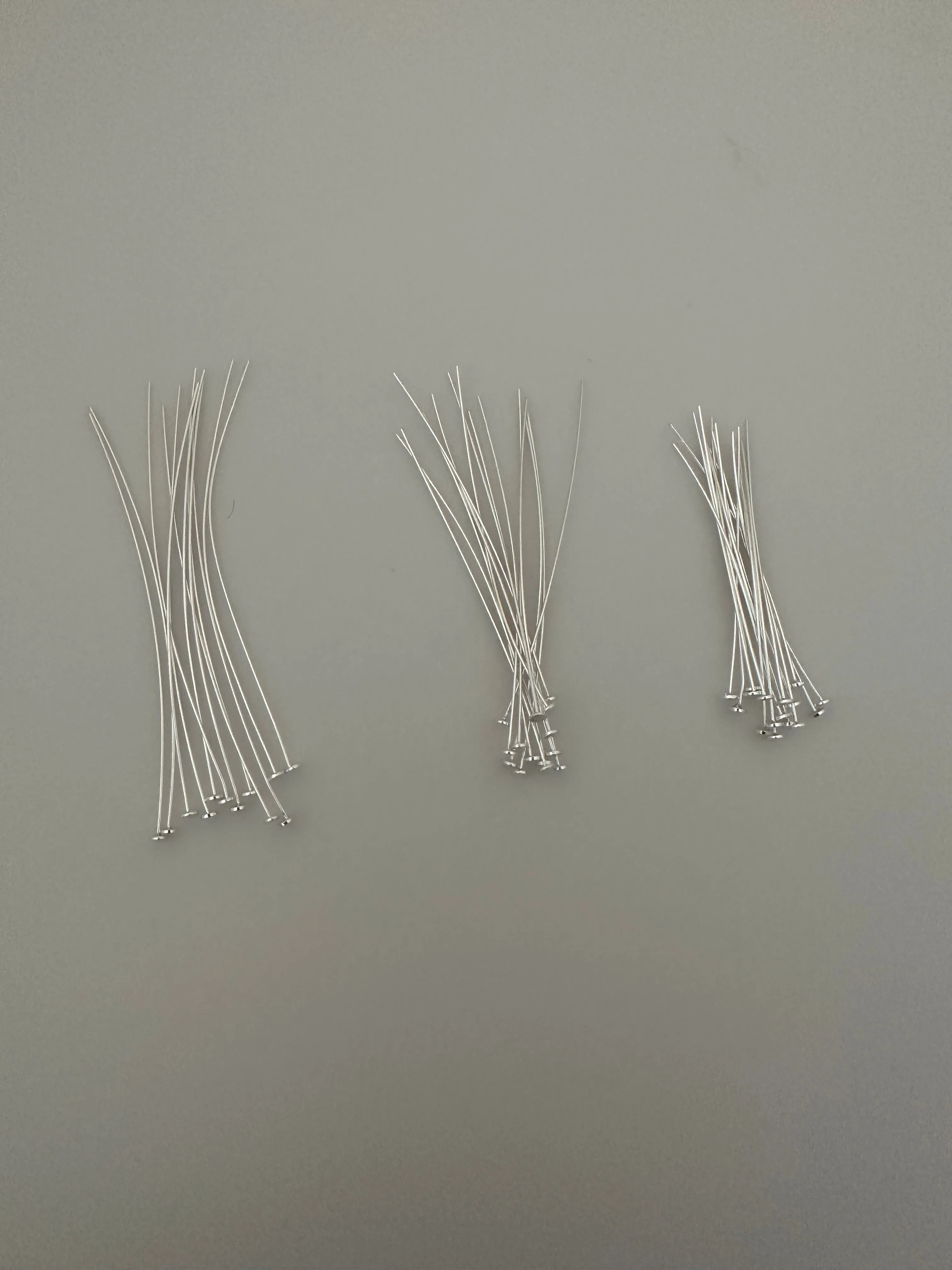 Sterling Silver Flat Headpins | 925 Sterling Silver | 23 Gauge | Available in three sizes: 2", 2.5", 3"
