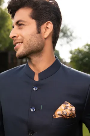 Stylish Yellow Abstract Pocket Square for Men | Unique Patterned Accessory