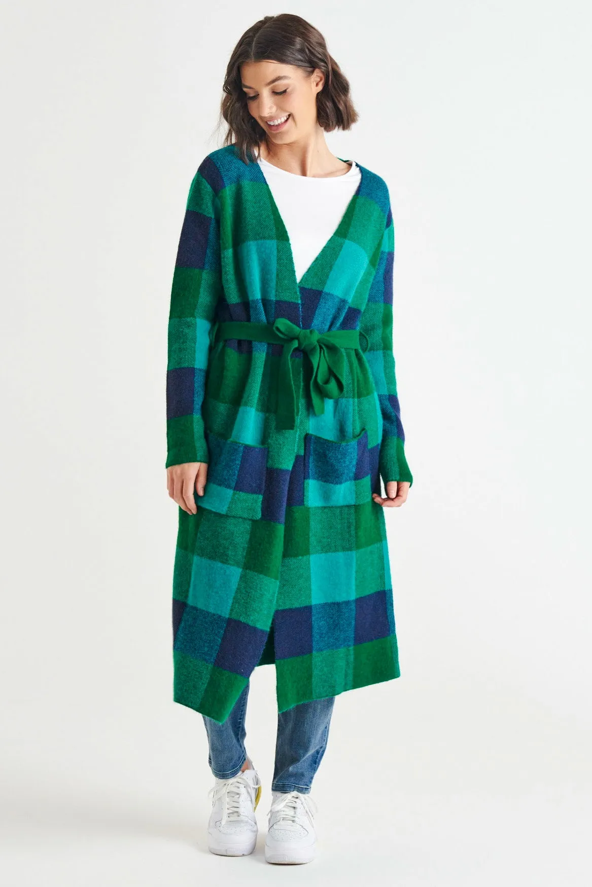 Swift Cardigan - Green/Blue Check